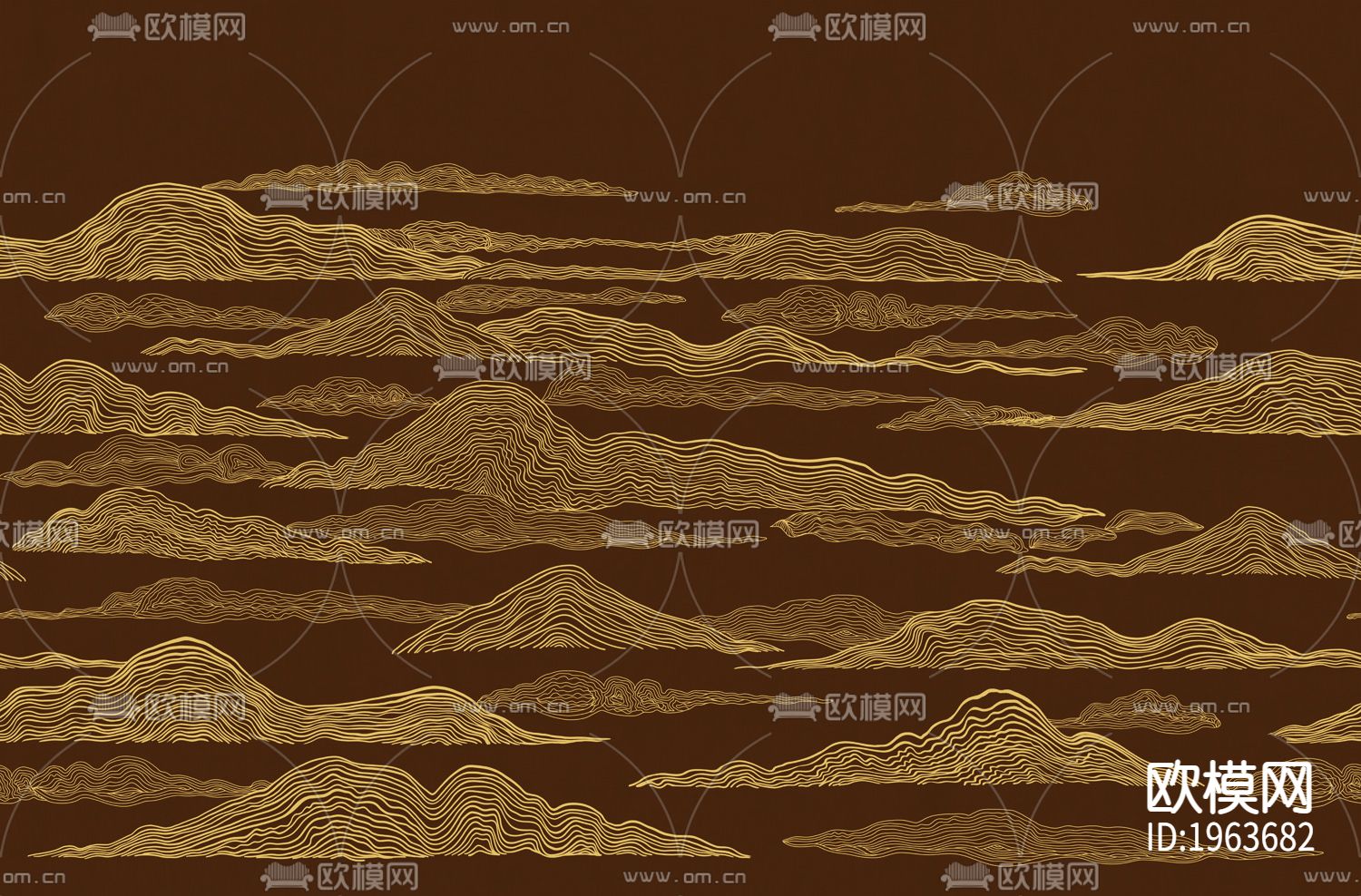 新中式立体精雕立体墙纸下载（渲染图2）