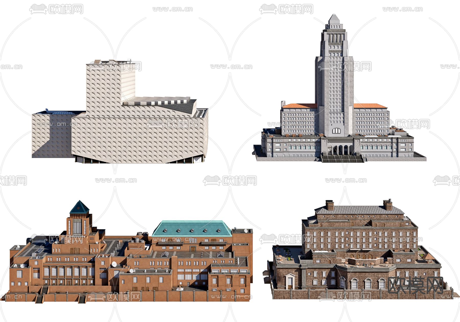 现代城市建筑办公楼3d模型