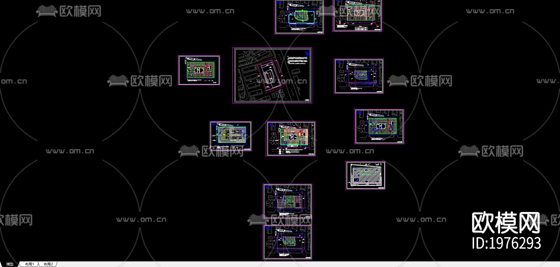 大厦工程施工现场组织图下载（渲染图2）