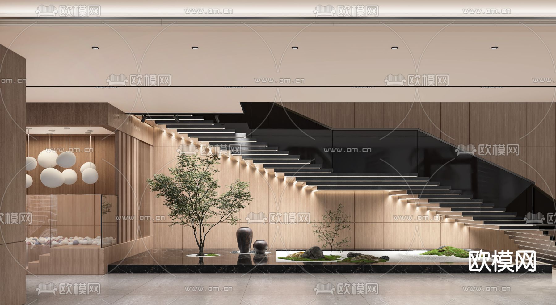 现代楼梯间su模型