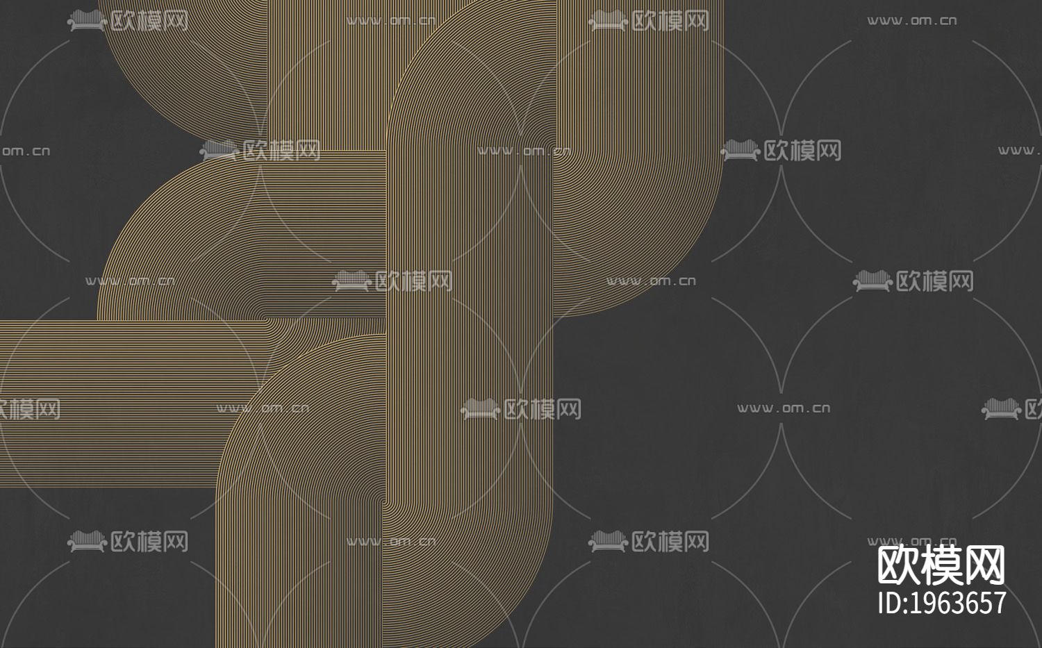 现代简约精雕立体墙纸下载（渲染图1）