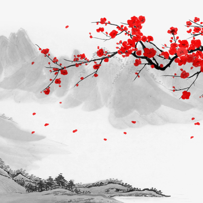 梅花山水画