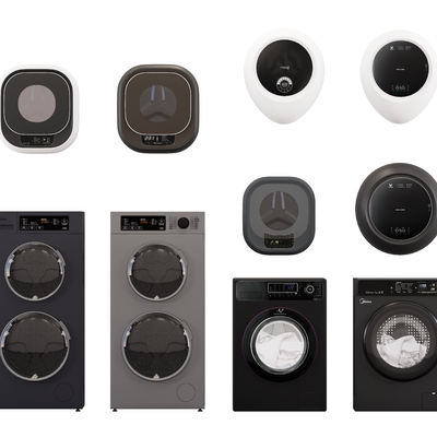  现代滚筒洗衣机su模型 