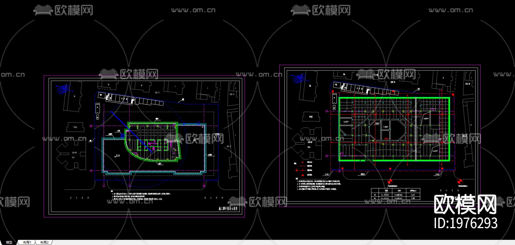 大厦工程施工现场组织图下载（渲染图1）