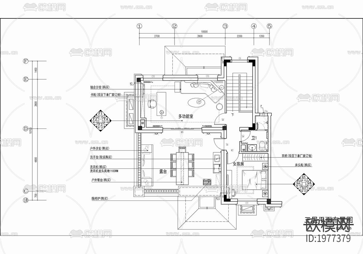 23--碧桂园别墅样板房CAD施工图+效果图+软硬装方案文本下载（渲染图2）