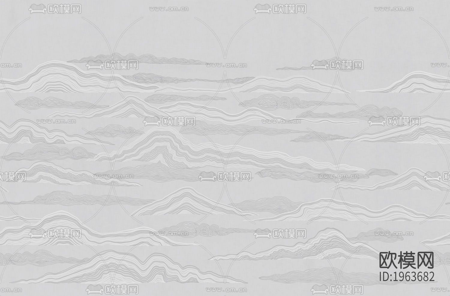 新中式立体精雕立体墙纸下载（渲染图3）