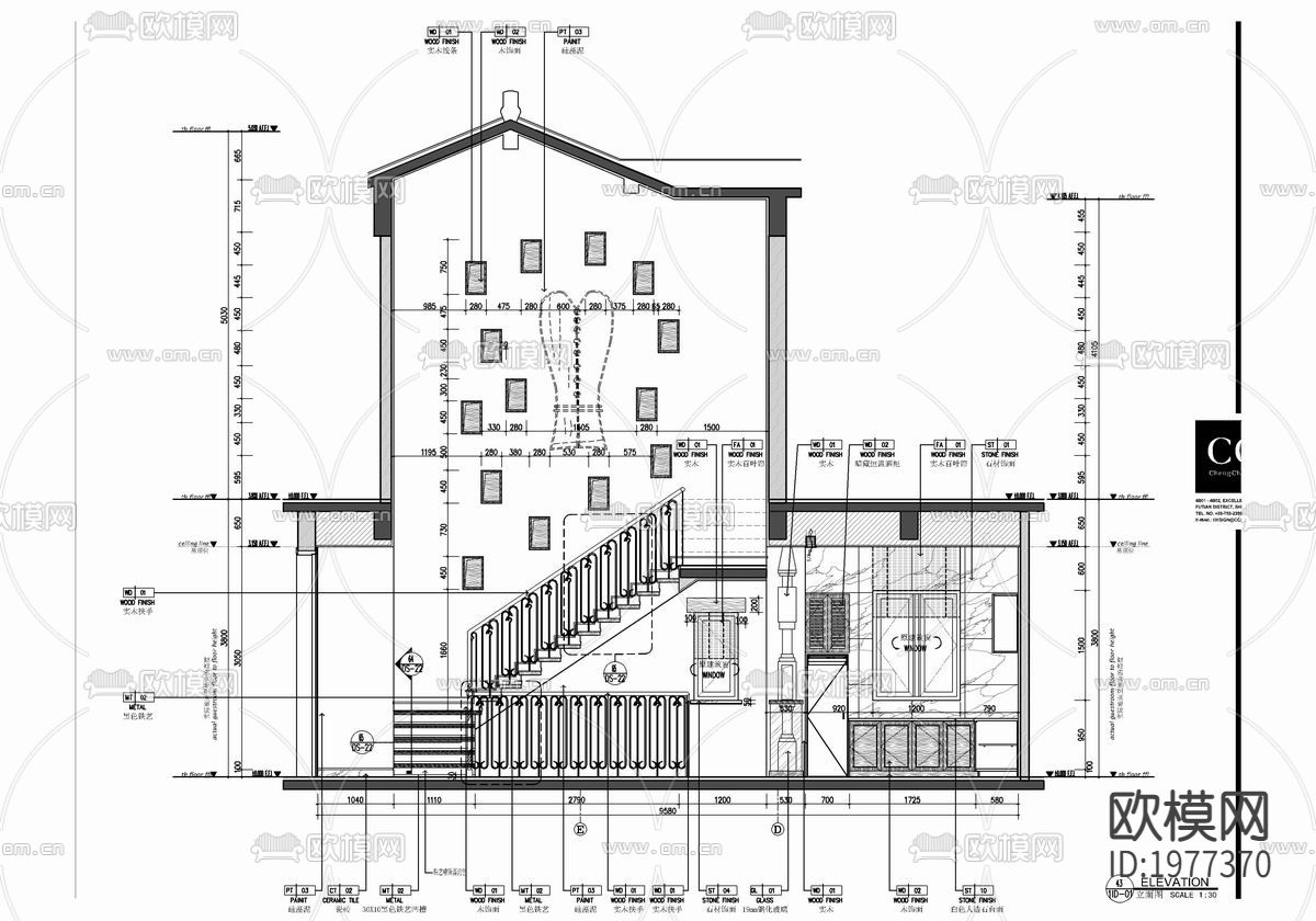550㎡度假别墅住宅CAD全套施工图   样板房  别墅 私下载（渲染图6）
