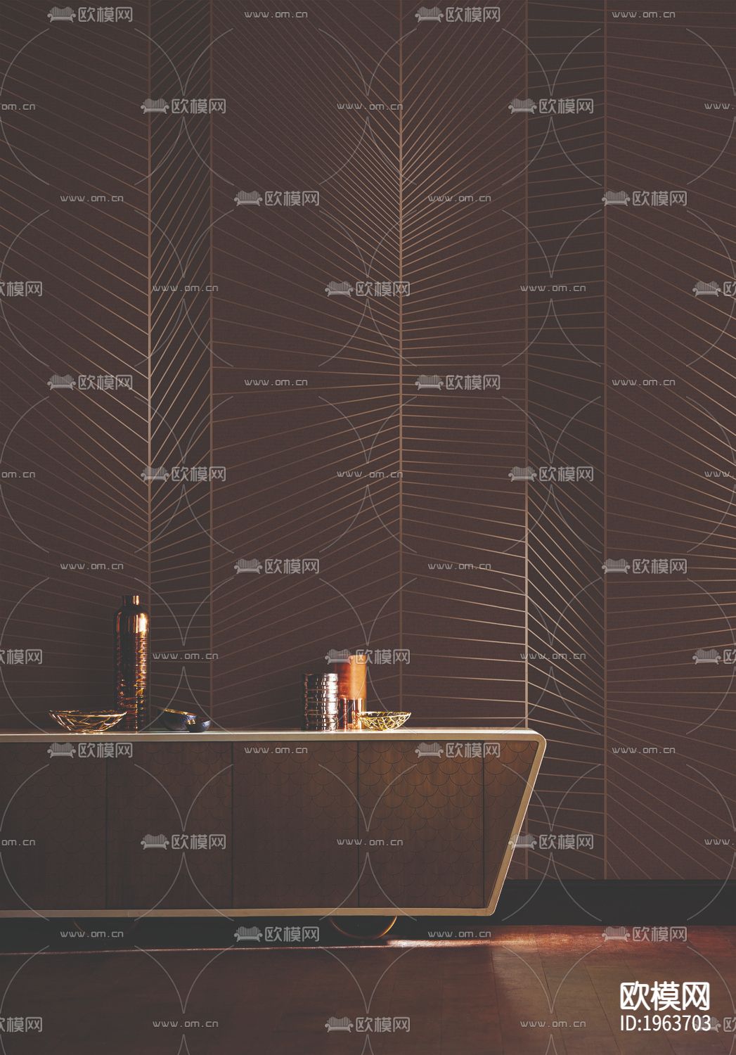 现代立体精雕墙纸下载（渲染图4）