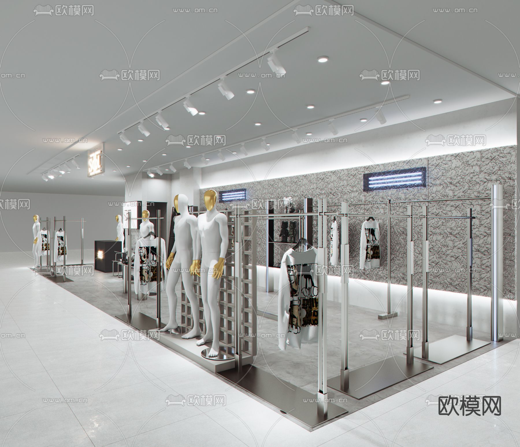 现代服装店su模型下载（渲染图2）