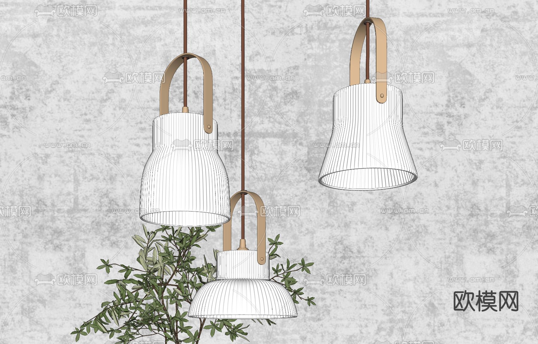 侘寂吊灯su模型下载（渲染图2）