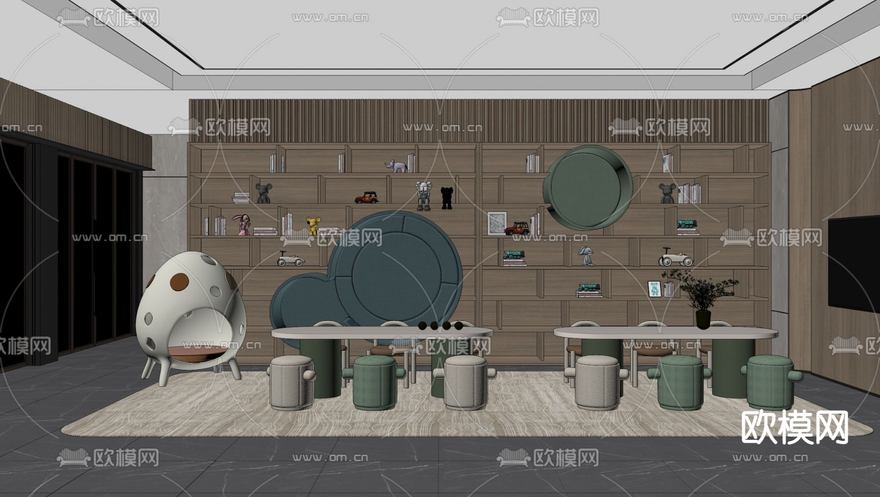 现代儿童娱乐区su模型