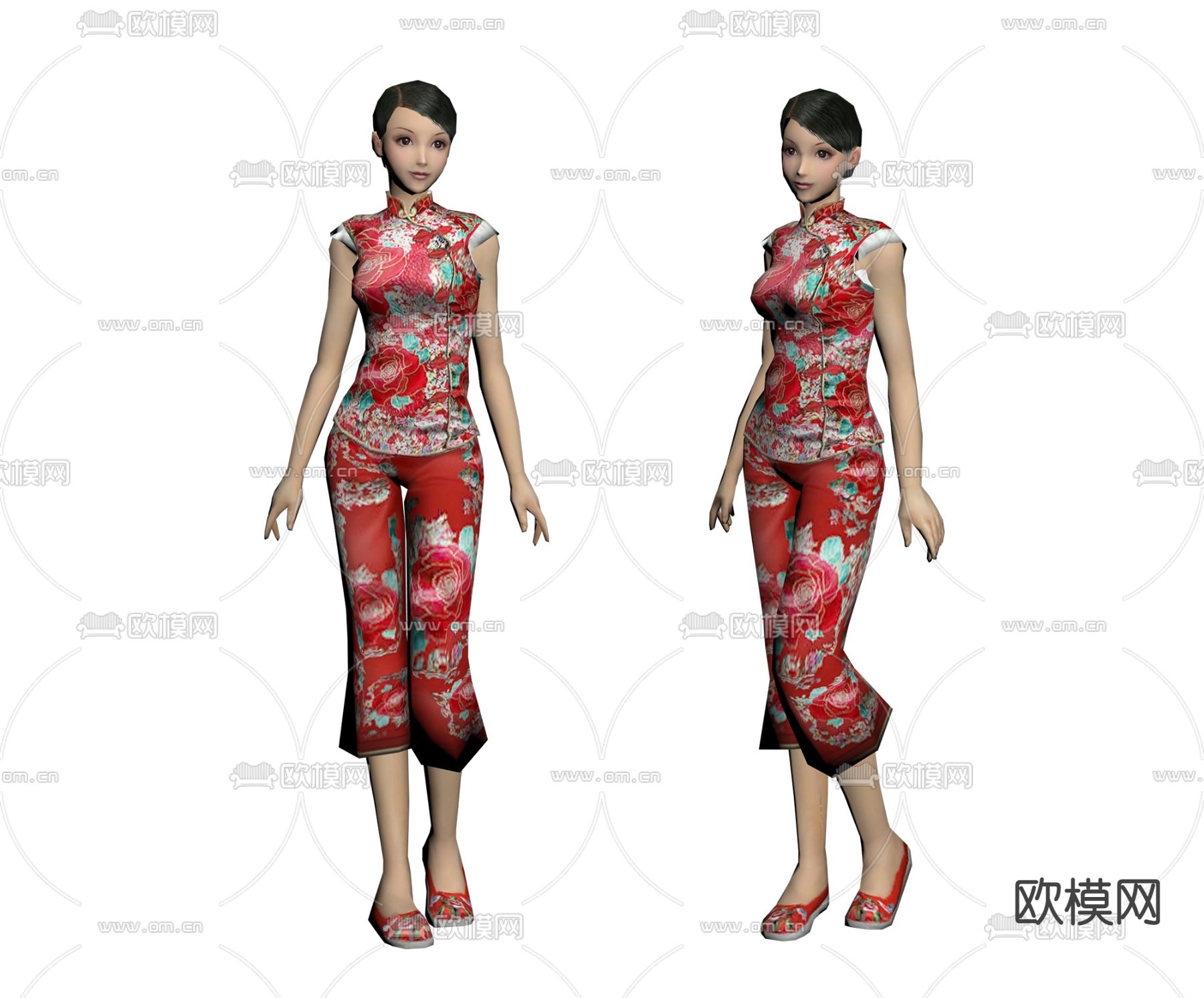 现代性感女性人物su模型下载