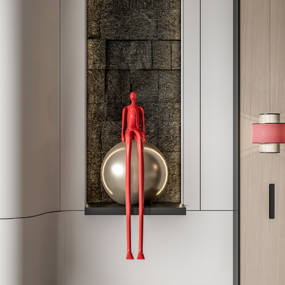 现代抽象人物雕塑su模型