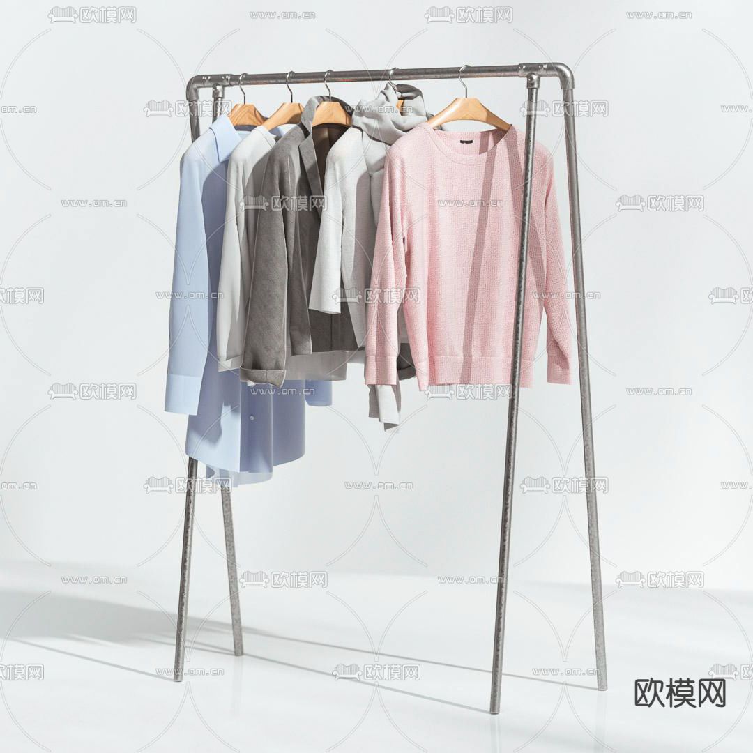 现代晾衣架su模型下载（渲染图1）