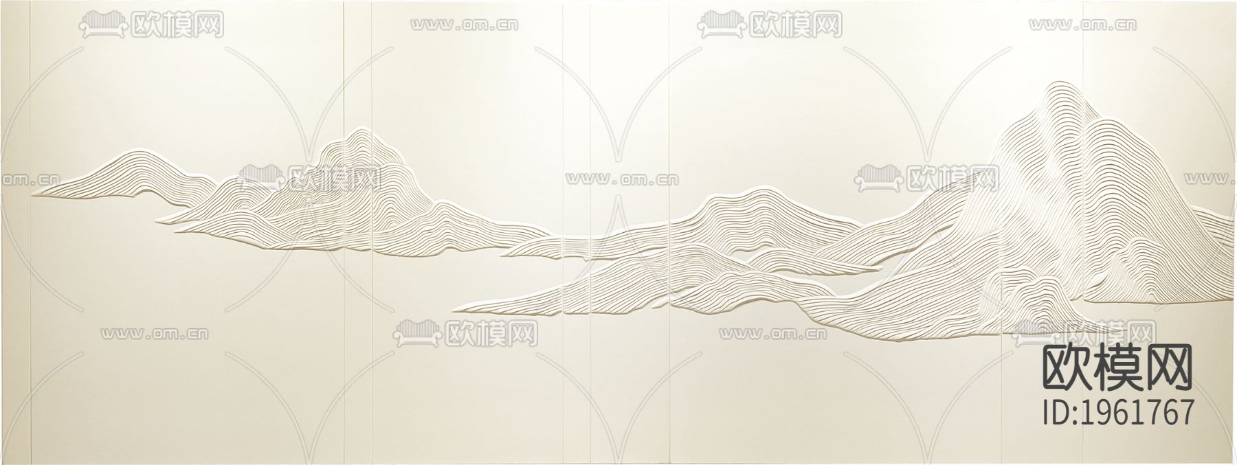 工艺硬包背景墙下载（渲染图1）