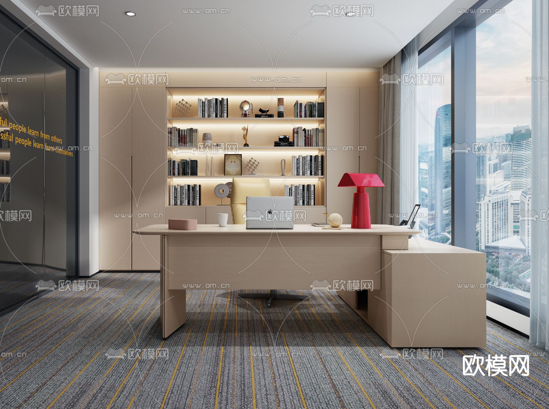 现代总经理办公室3d模型下载