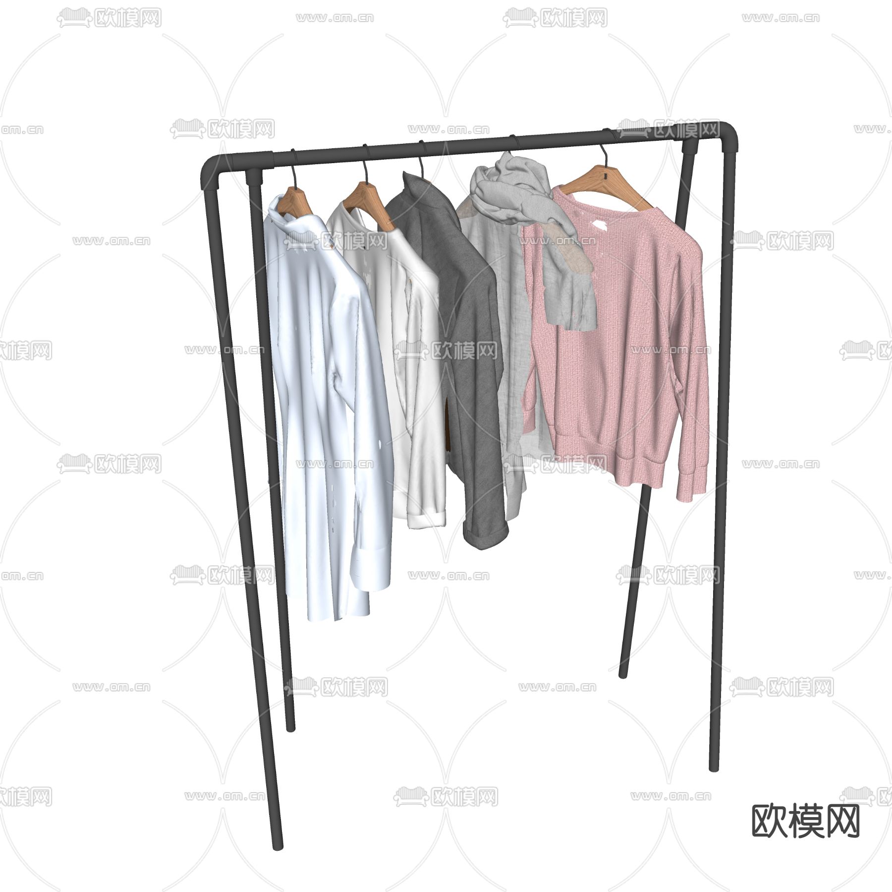 现代晾衣架su模型下载（渲染图2）