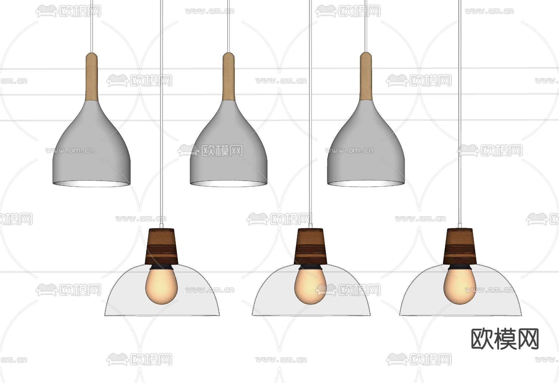 现代轻奢吊灯su模型下载（渲染图2）