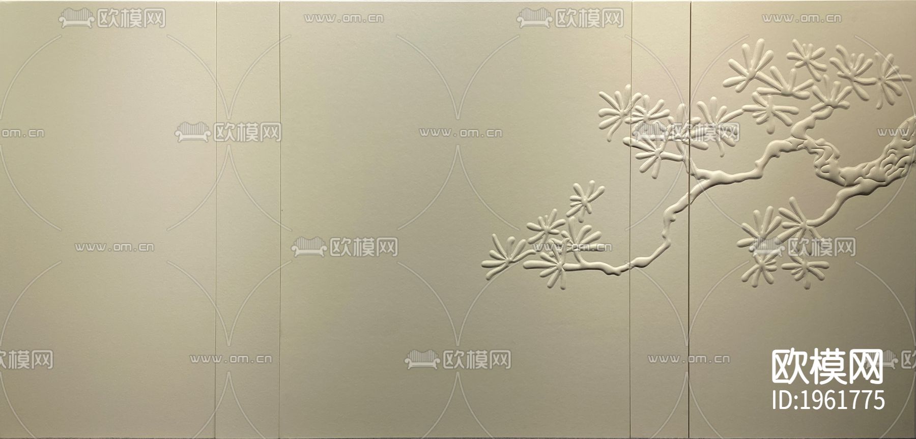 工艺硬包背景墙下载（渲染图1）