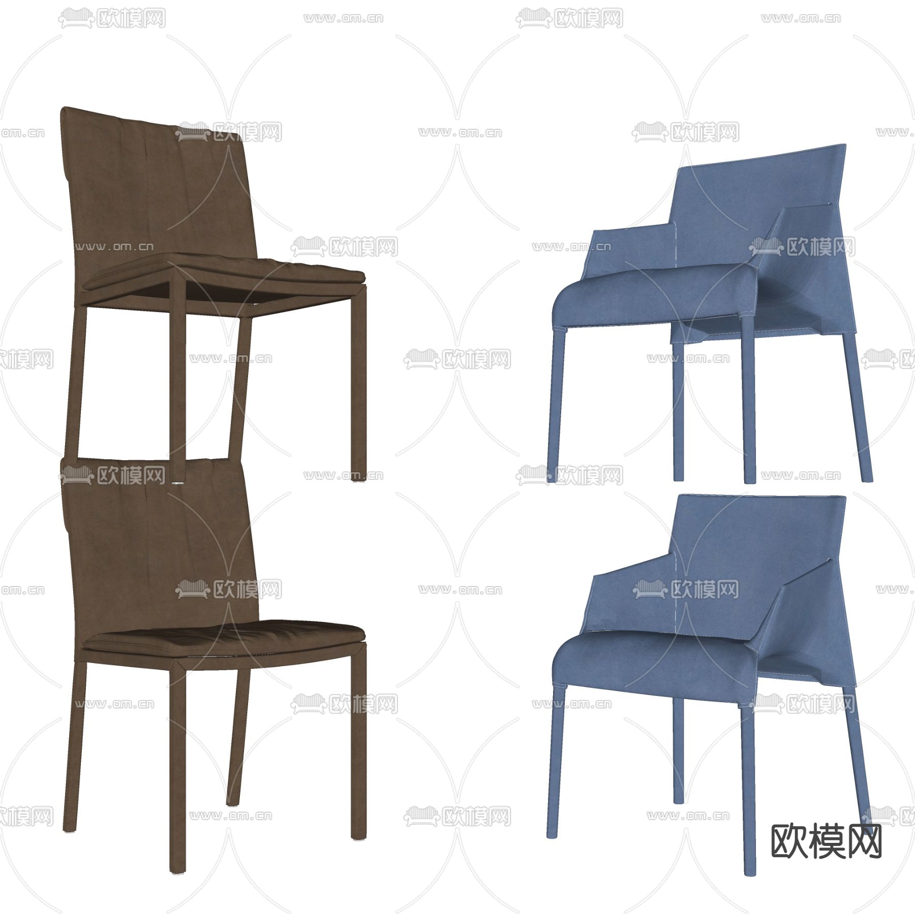 现代单椅su模型下载（渲染图2）