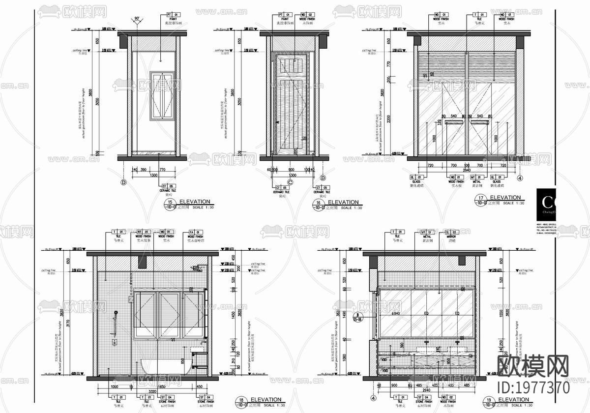 550㎡度假别墅住宅CAD全套施工图   样板房  别墅 私下载（渲染图7）