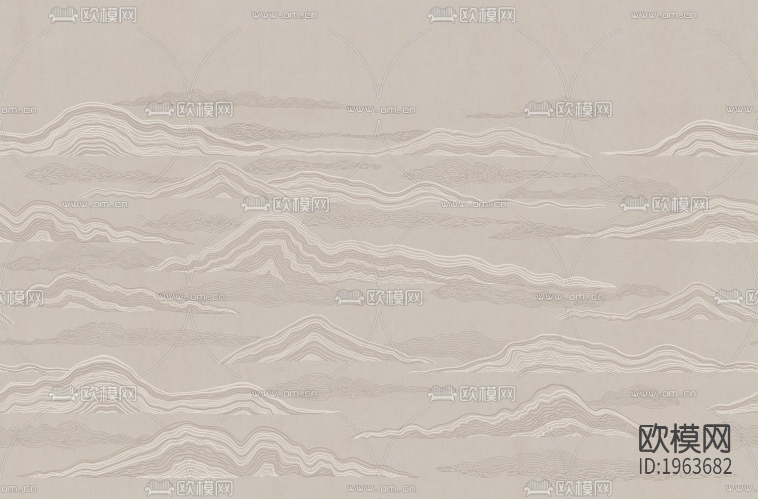 新中式立体精雕立体墙纸下载（渲染图5）