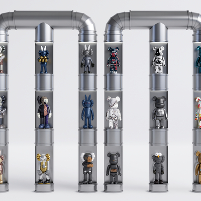  现代潮玩kaws暴力熊雕塑su模型 