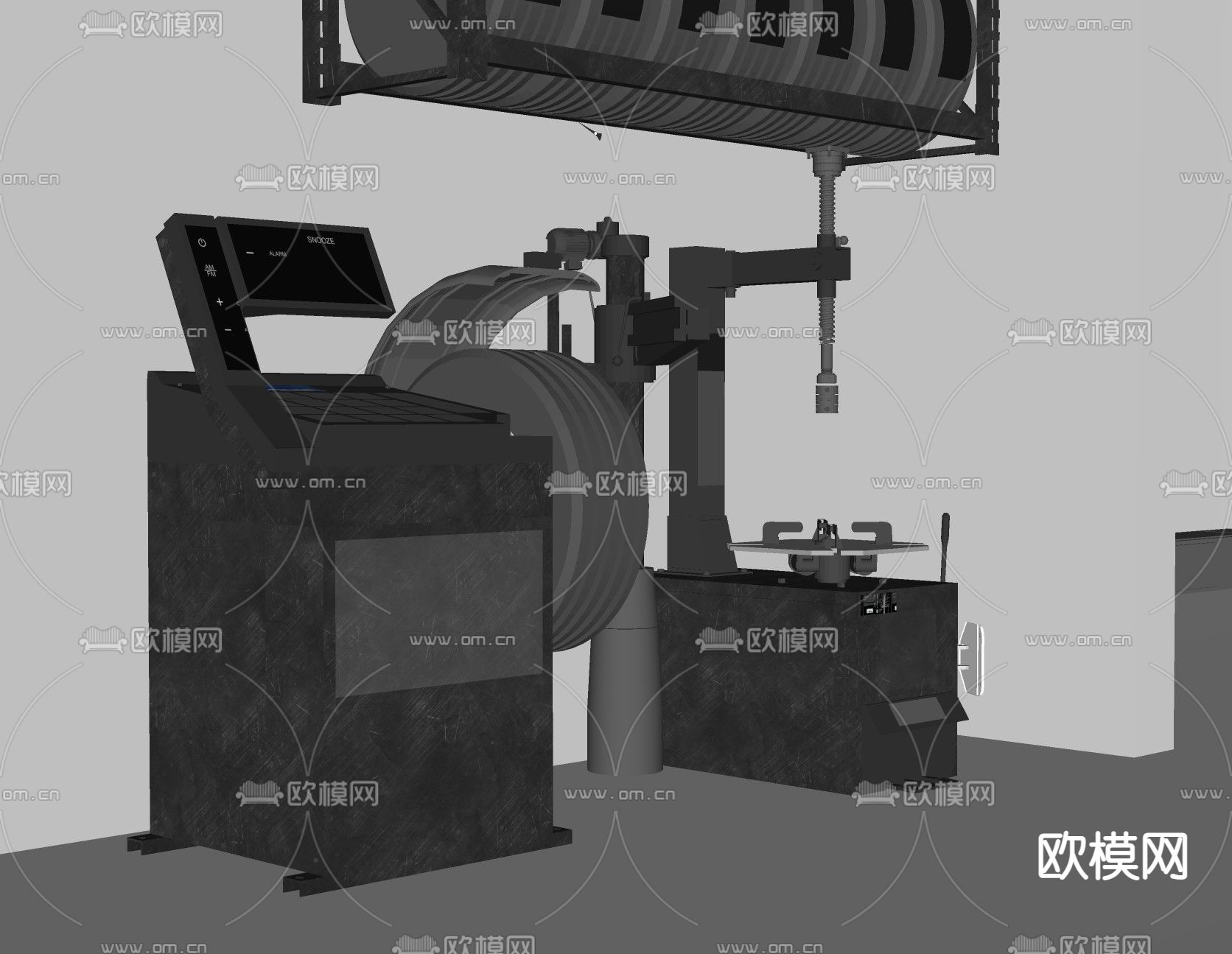 工业风汽车修理器械su模型下载（渲染图2）