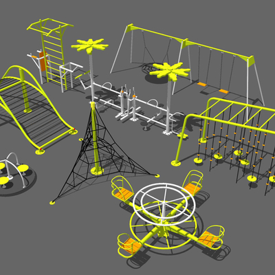  现代运动健身设施su模型 