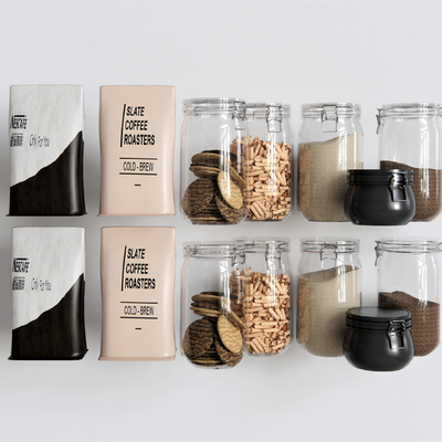  现代咖啡豆饼干su模型 