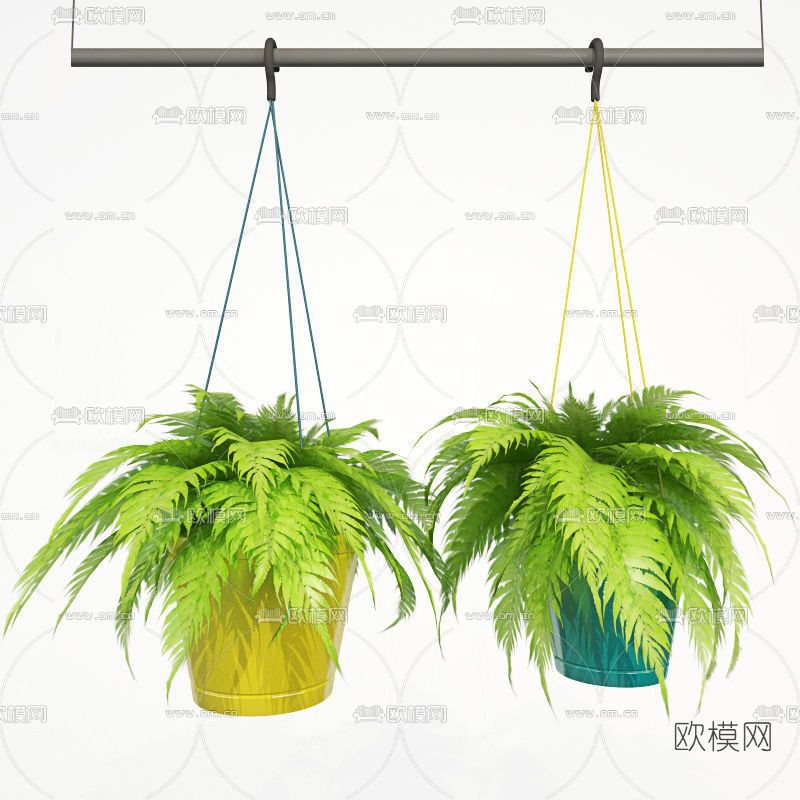 现代吊篮盆栽免费3d模型下载
