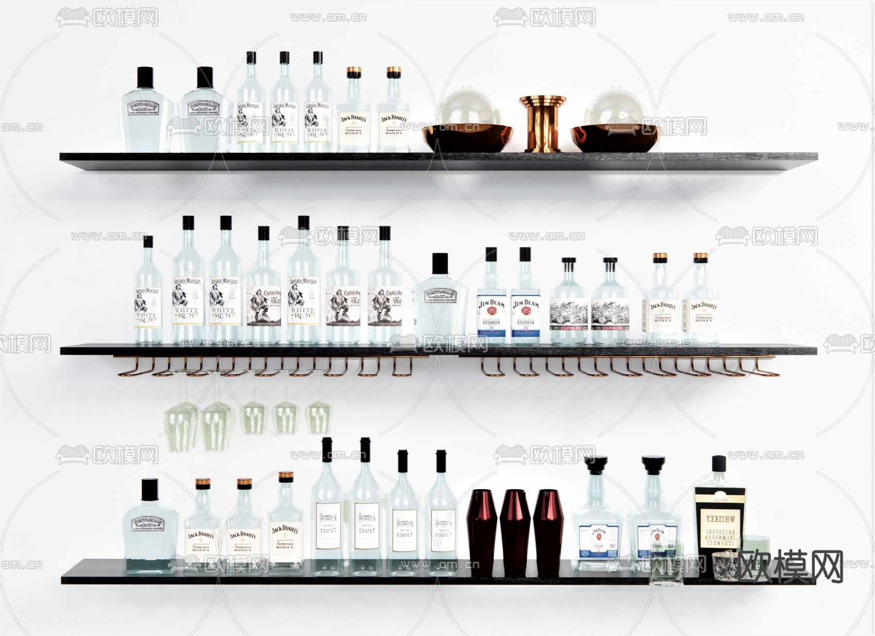 现代酒具su模型下载（渲染图1）