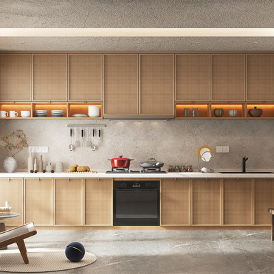  侘寂厨房su模型 