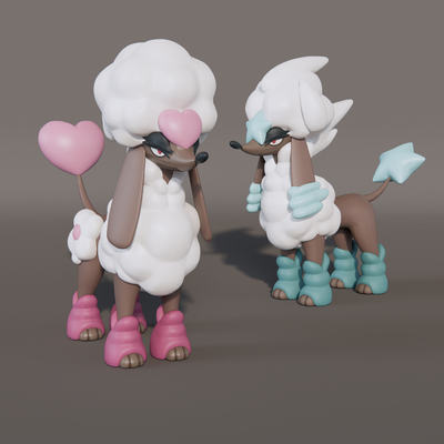  现代宝可梦精灵摆件su模型 