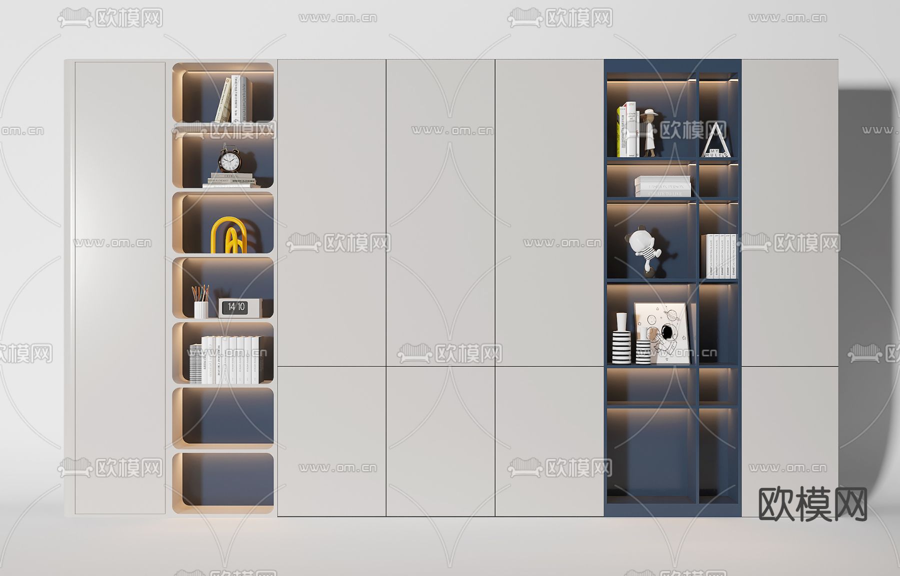 现代儿童装饰柜su模型下载（渲染图1）