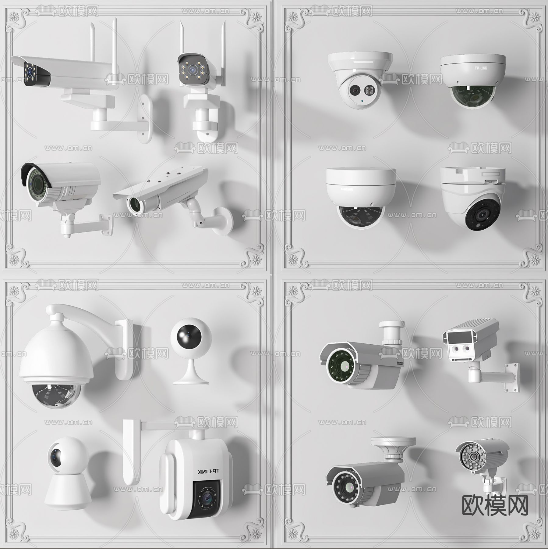 现代监控摄像头3d模型