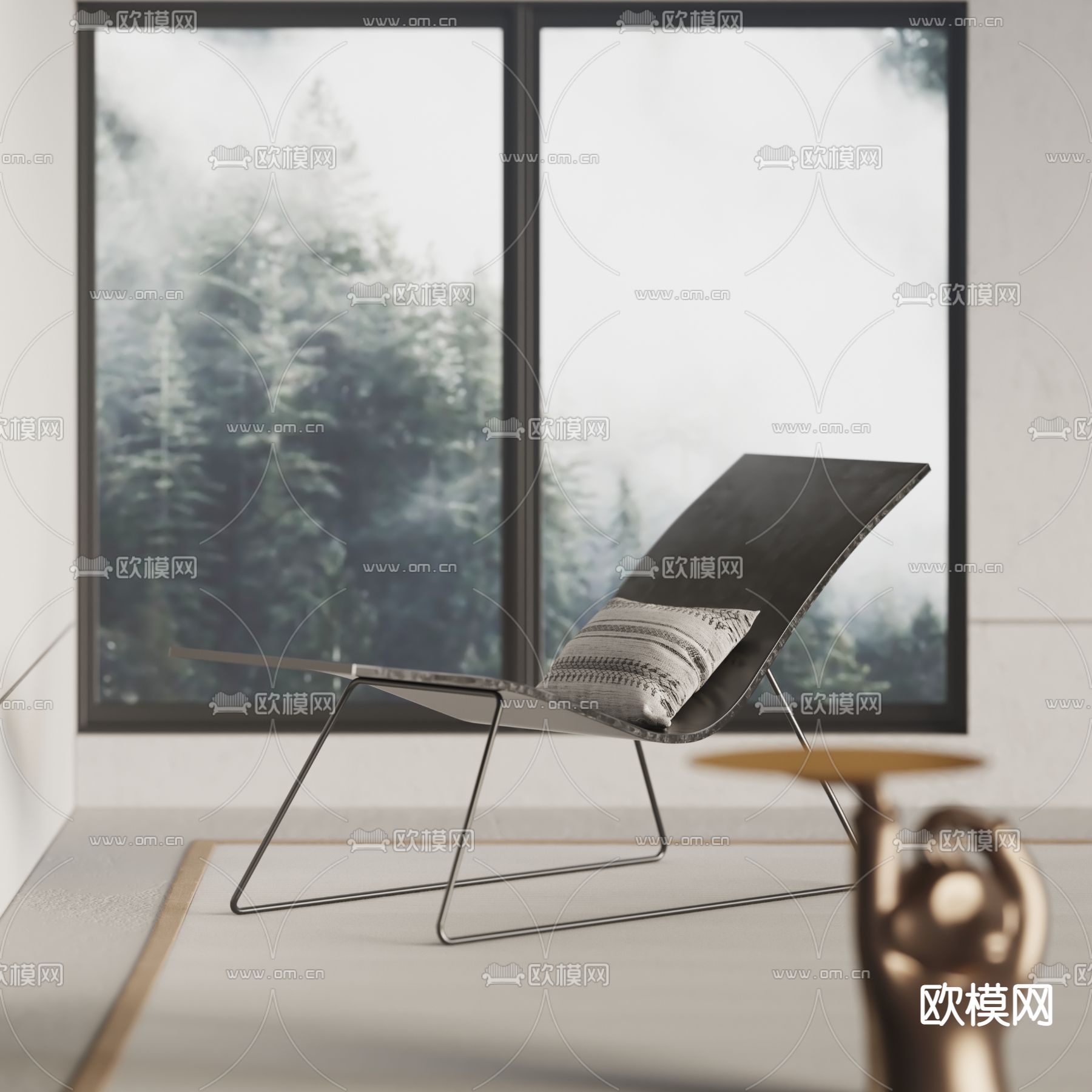 现代休闲躺椅3d模型下载