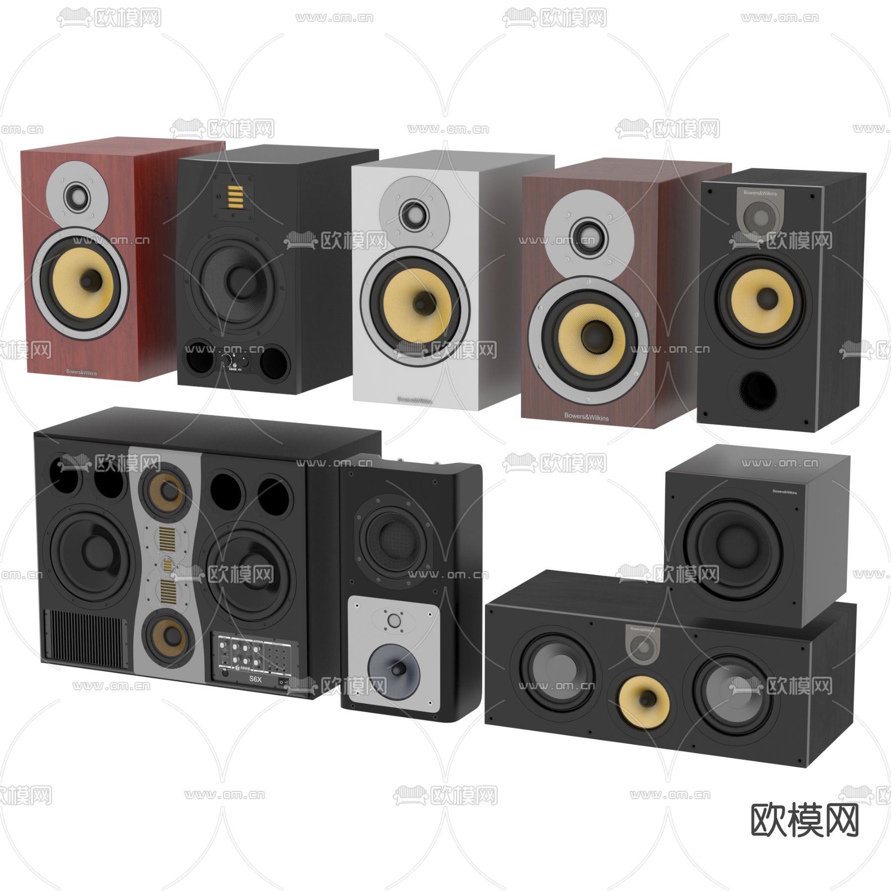 现代立式音响3d模型下载