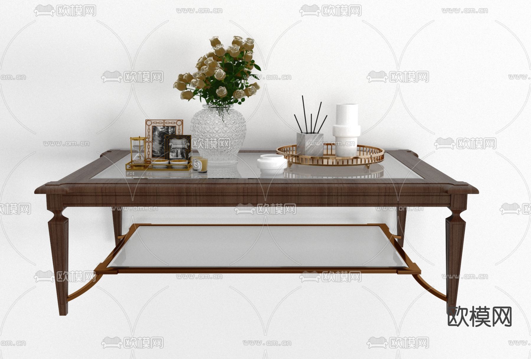 现代轻奢茶几免费3d模型下载