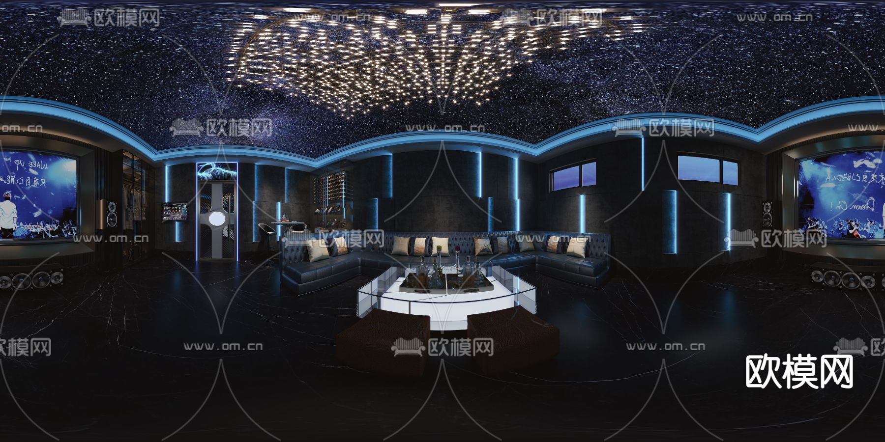 现代KTV包间cr全景3d模型