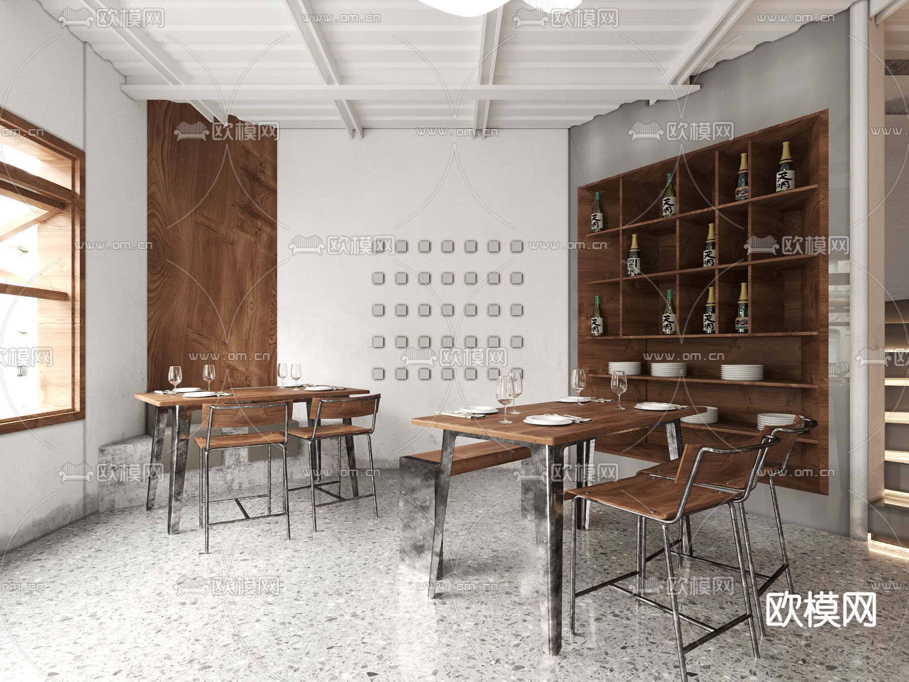 日式料理餐厅3d模型下载（渲染图3）