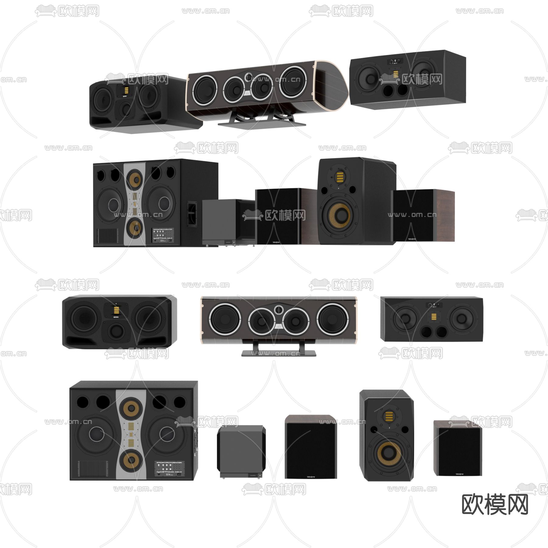 现代立式音响3d模型下载