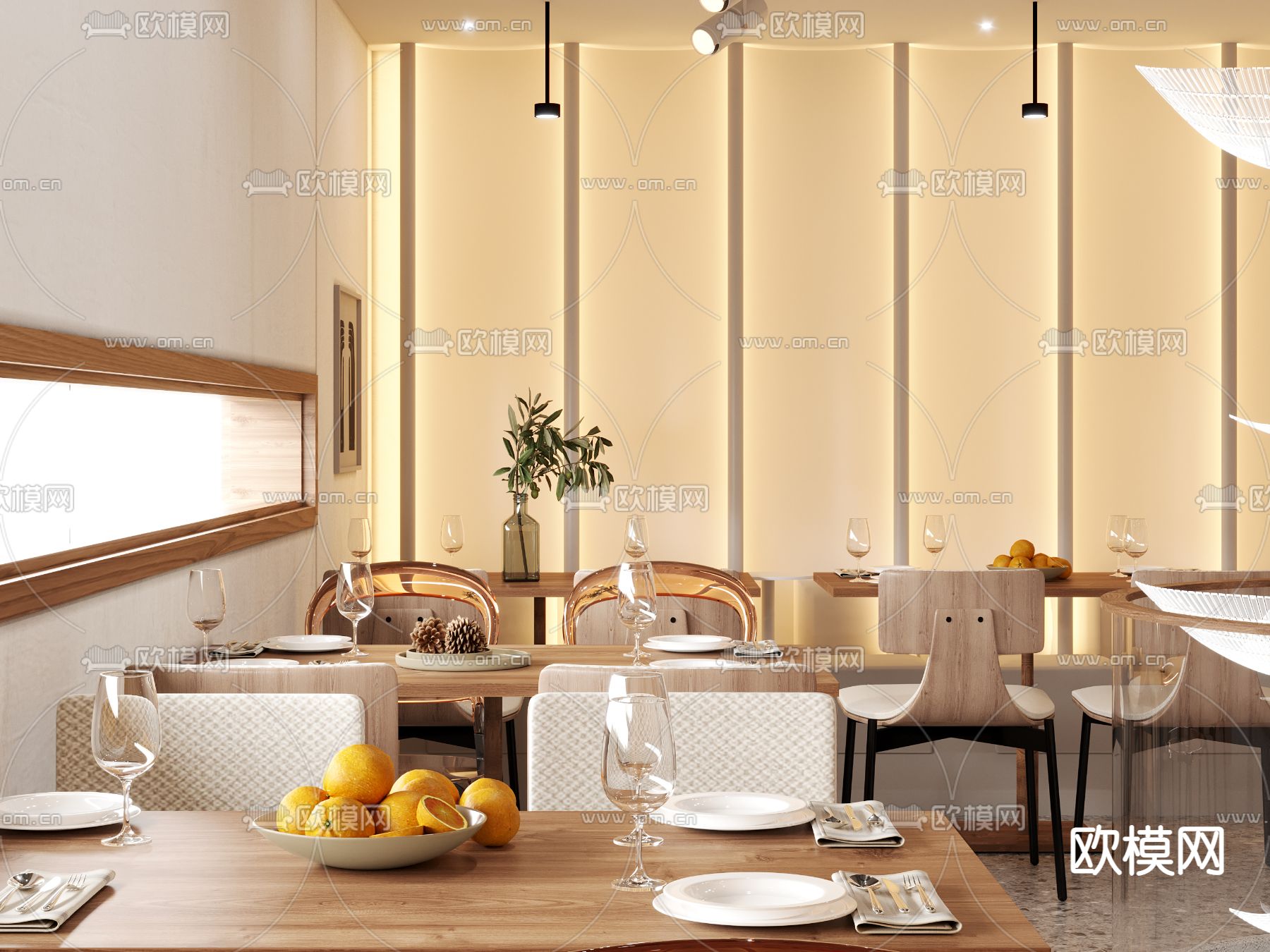 日式料理餐厅3d模型下载（渲染图5）