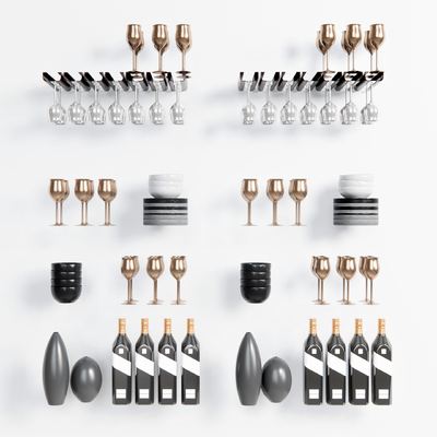  现代红酒瓶su模型 