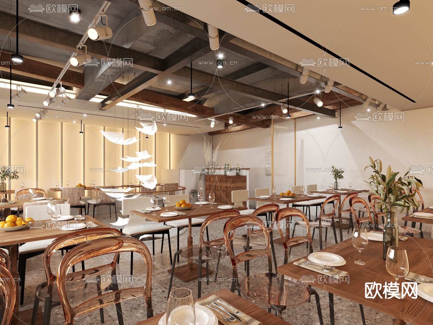 日式料理餐厅3d模型下载（渲染图2）