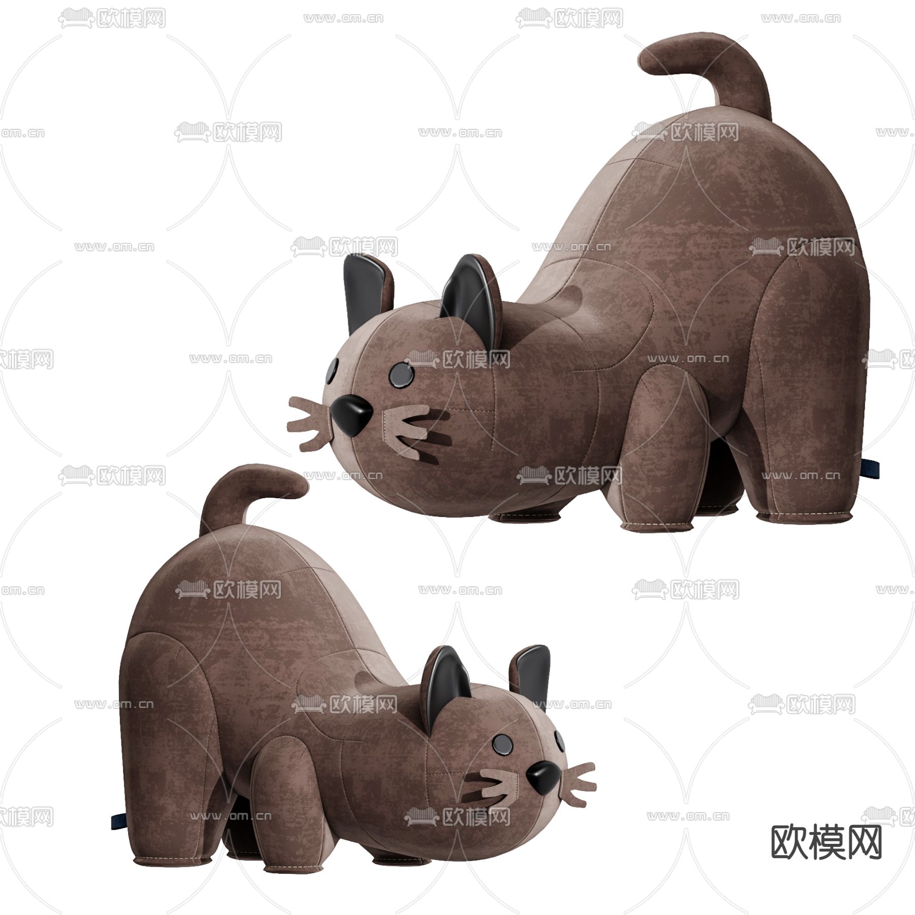 现代布艺玩具猫3d模型下载