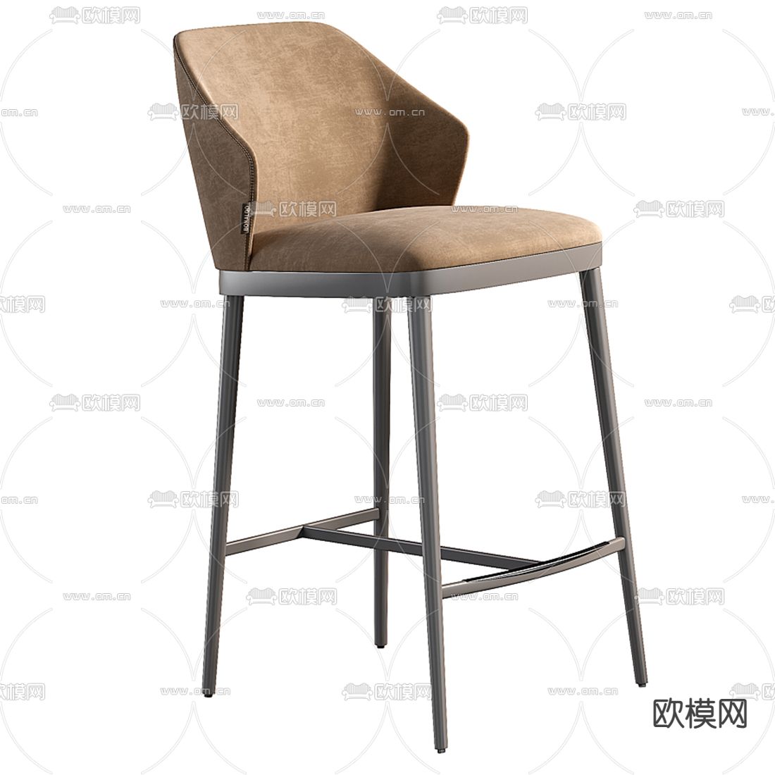 Bonaldo 现代布艺吧椅3d模型下载（渲染图2）