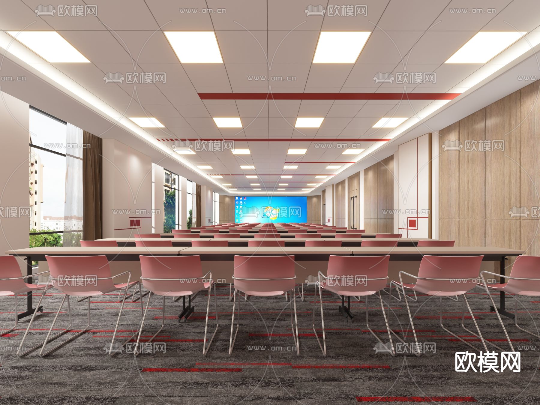 现代会议室3d模型下载_ID11825063_3dmax免费模型-欧模网