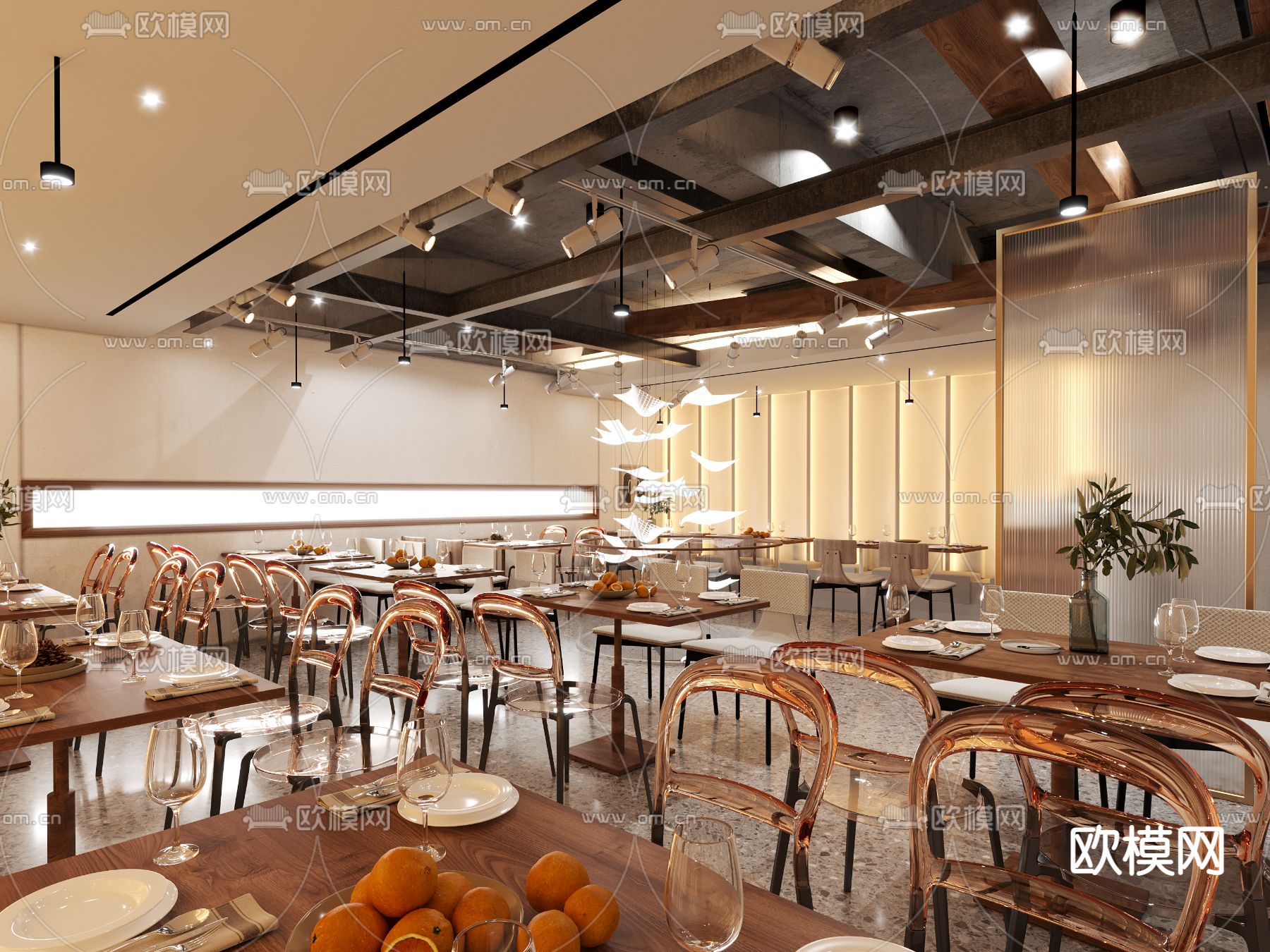 日式料理餐厅3d模型下载（渲染图1）