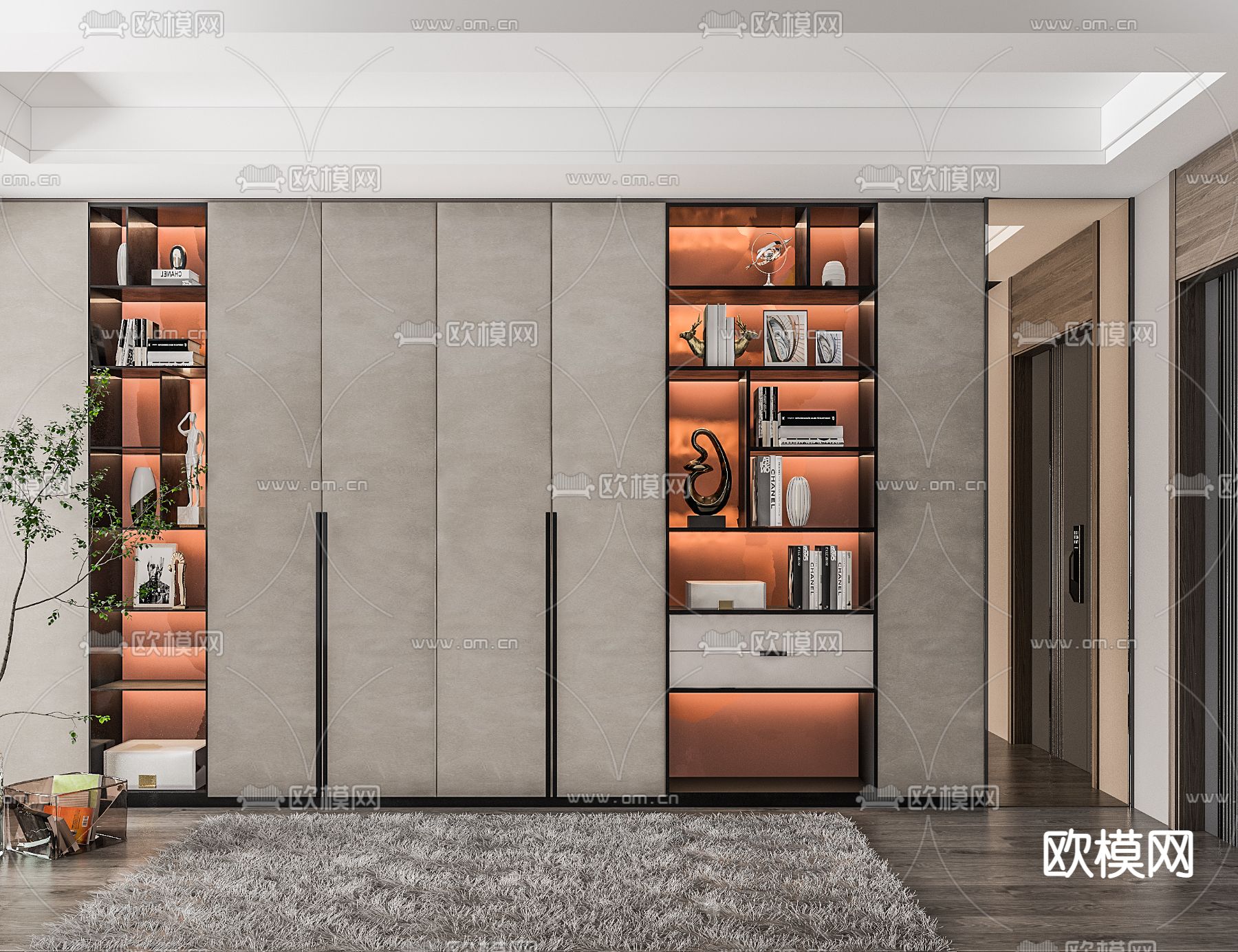 现代装饰柜3d模型下载